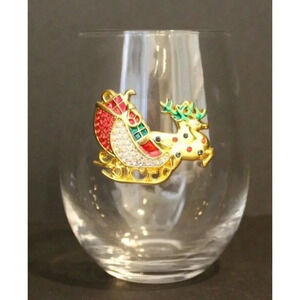 NEW Party Drinking Glass Santa On His Sleigh Water Glass Wine Glass Cocktail